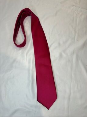 Men's Solid Wine Hot Pink Tie - Unbranded